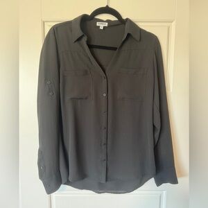 Express Black Button Down